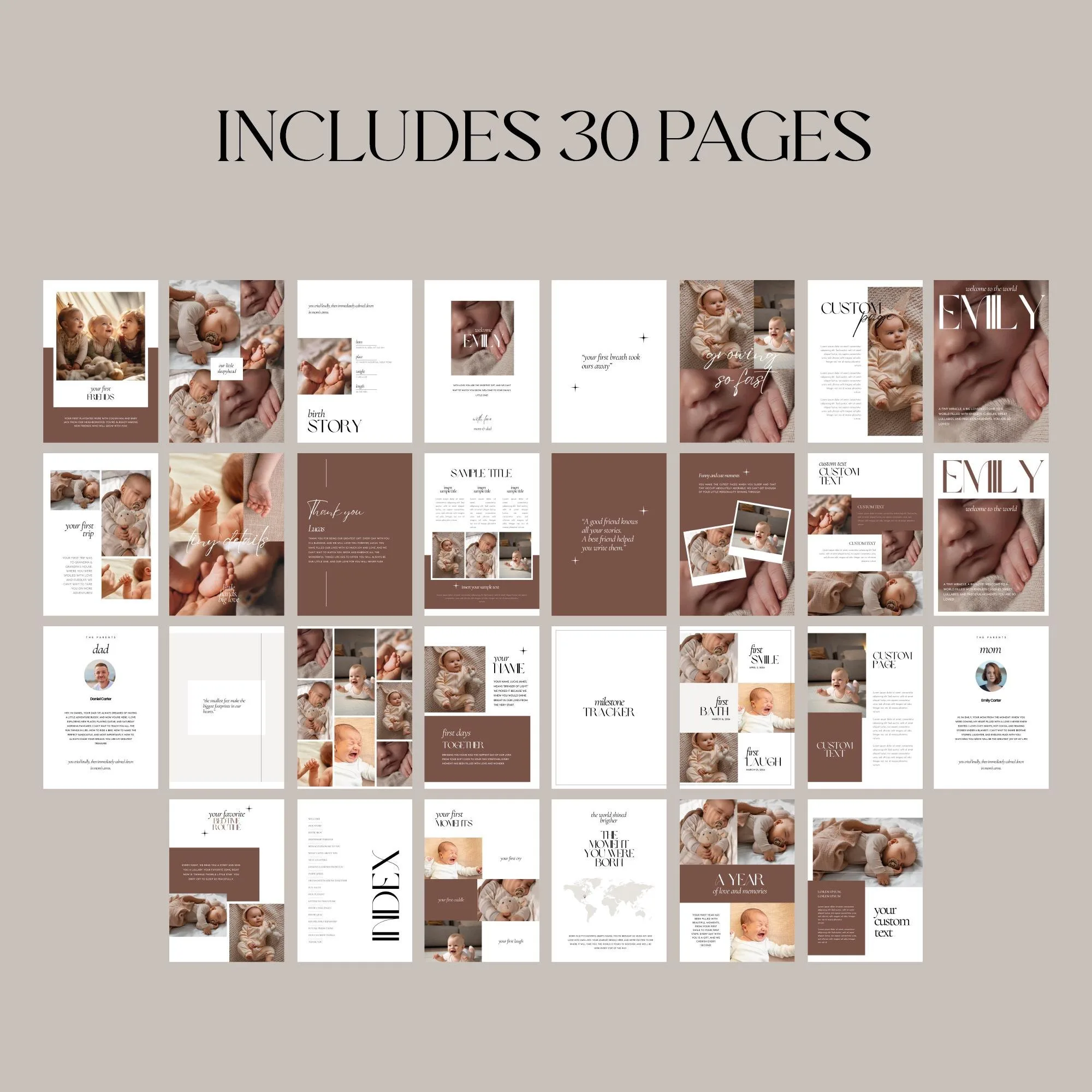 Newborn Baby Memory Magazine Template – 30 Pages – preview 5