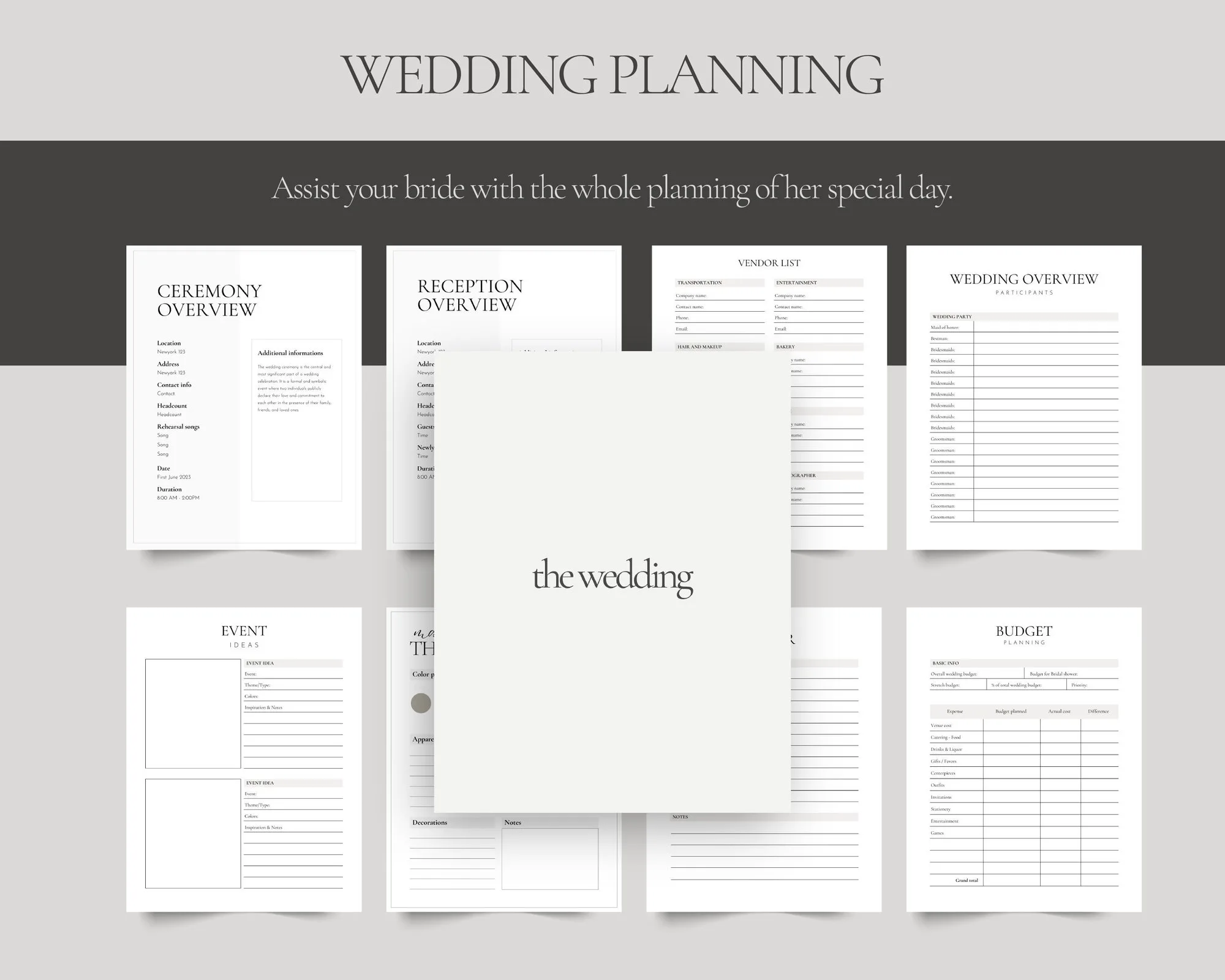 Maid of Honor Planner – Printable Binder – preview 2