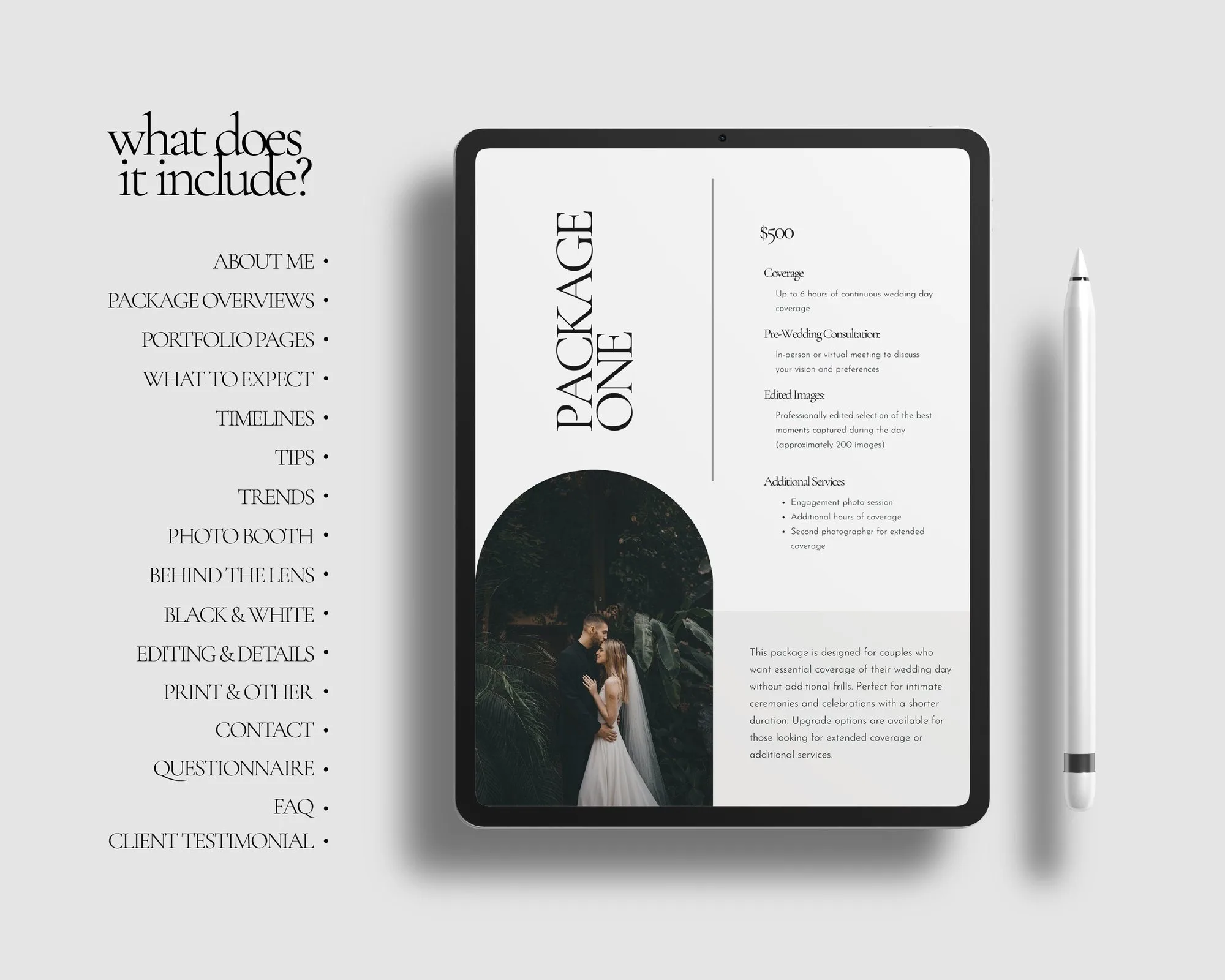 Wedding Photography Pricing Guide Template – 30 Pages – preview 4